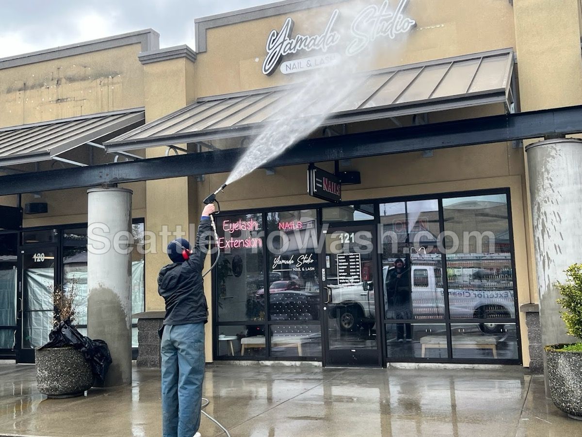 Commercial building power washing